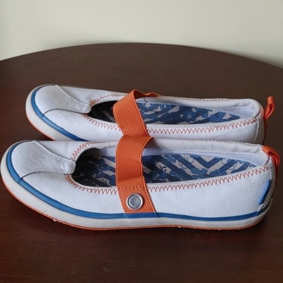 Sebago footwear for women size 7M white Blue and Orange - Picture 2 of 11